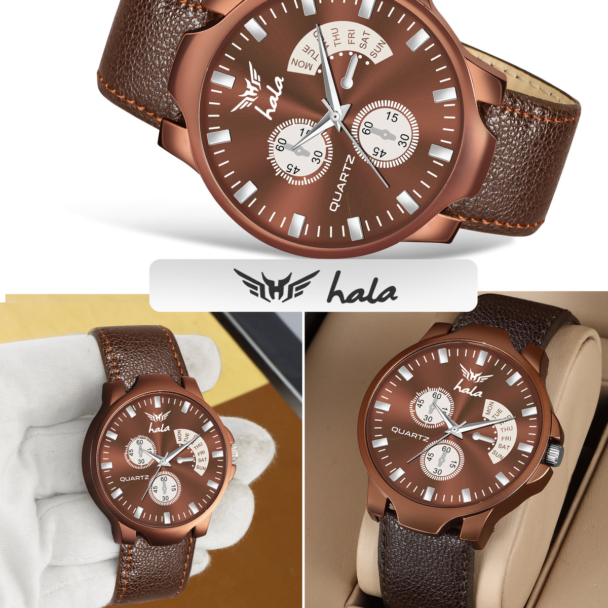 Elite Gents With Self Adjustable chronograph Watch - 1041