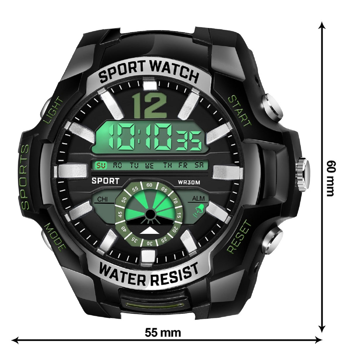 Multifunction Alarm Wrist Sports Digital Watch - 1030