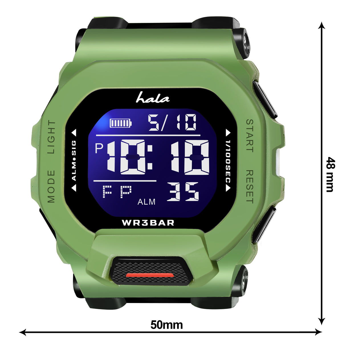 Premium Multi Function Hybrid Square Dial Watch - 1035