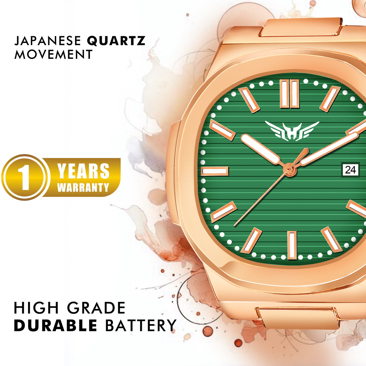Analog Genuine Leather With Date Watch For Men - 3100