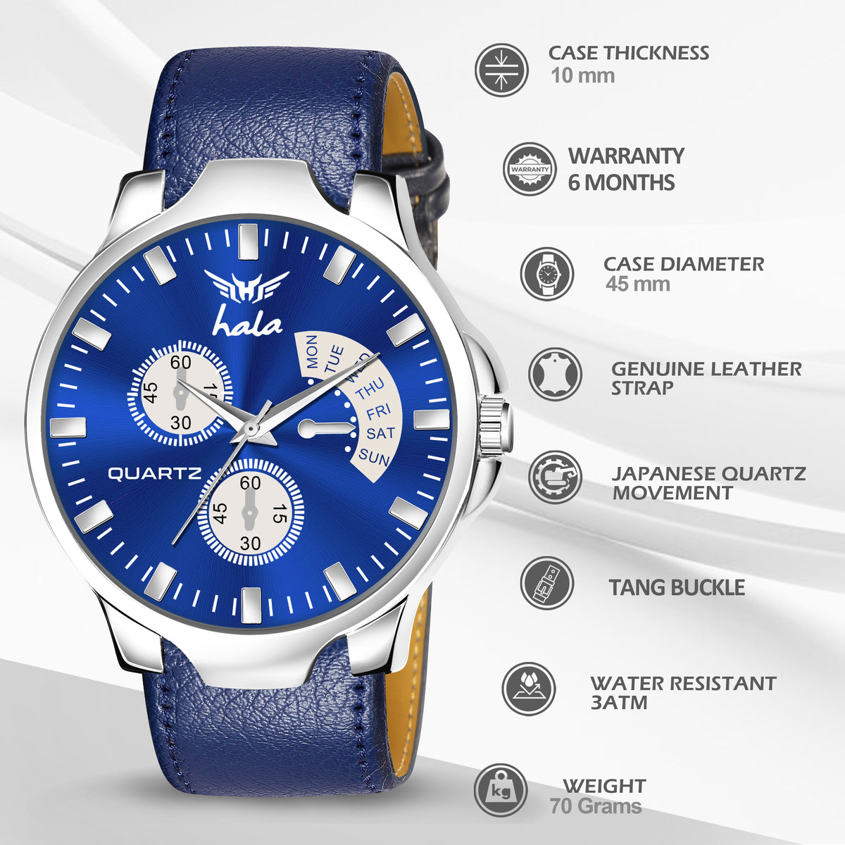 Elite Gents With Self Adjustable chronograph Watch - 1041