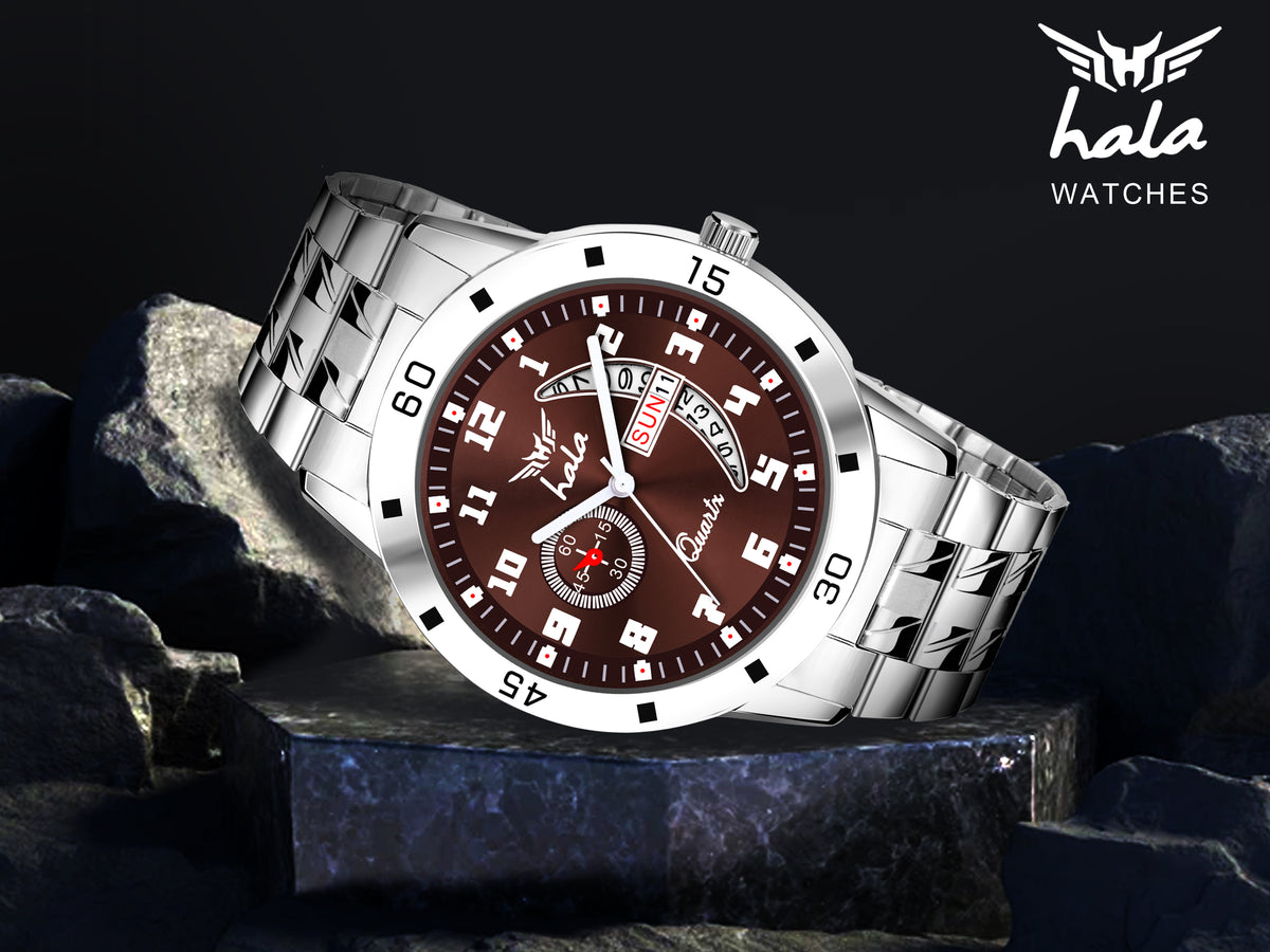 Analog Day & Date Function Stainless Steel For Men - 8188