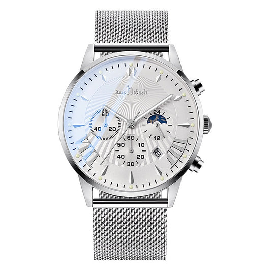 Keep In Touch Premium Analog KnT-1021 Quartz Watch for Men with Mesh Stainless Steel