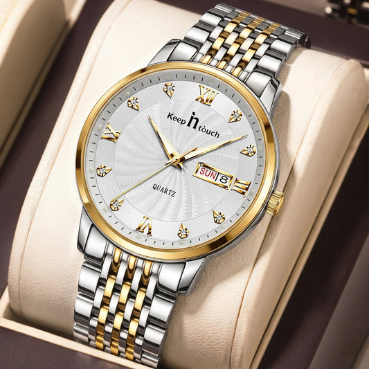 KnT-6617 Silver Black Chronograph Watch