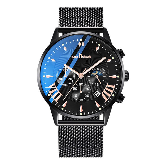 Keep In Touch Premium Analog KnT-1021 Quartz Watch for Men with Mesh Stainless Steel