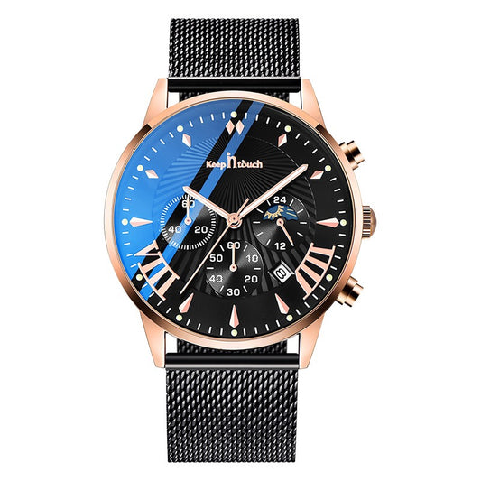 Keep In Touch Premium Analog KnT-1021 Quartz Watch for Men with Mesh Stainless Steel