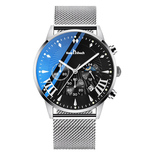 Keep In Touch Premium Analog KnT-1021 Quartz Watch for Men with Mesh Stainless Steel