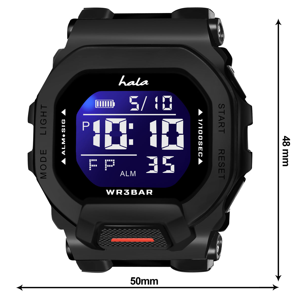 Premium Multi Function Hybrid Square Dial Watch - 1035