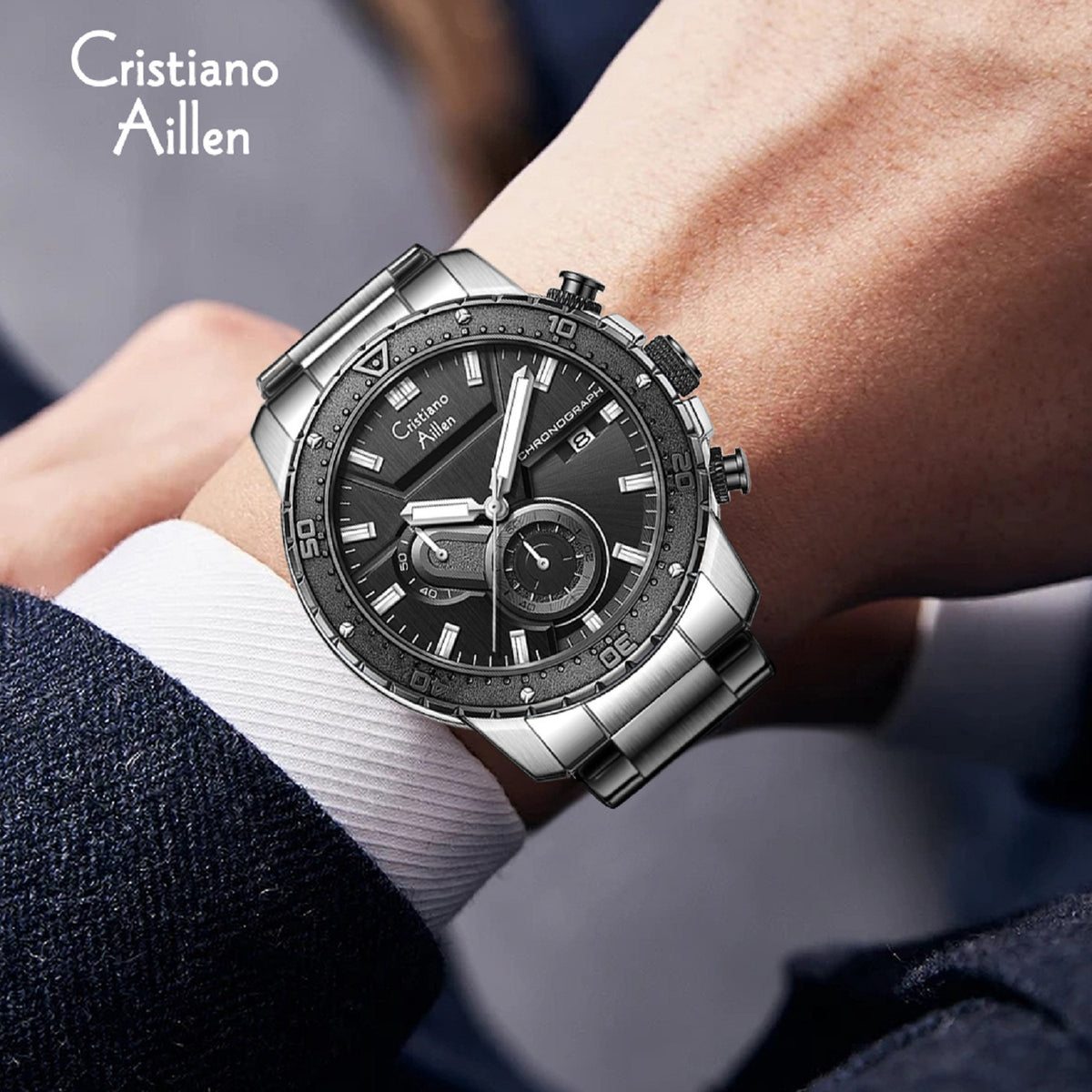Multifunction Luxury Chrono with Date Business Watch - 8900