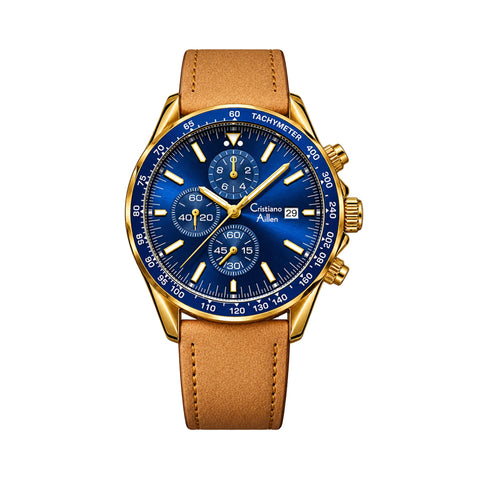 CA-1028 Leather Chronograph Watch