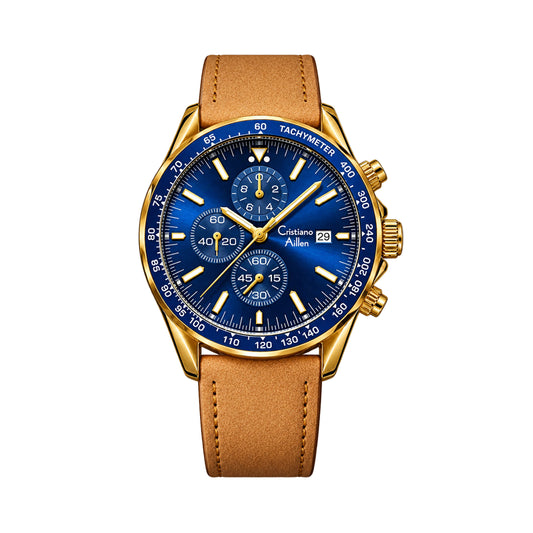 CA-1028 Leather Chronograph Watch