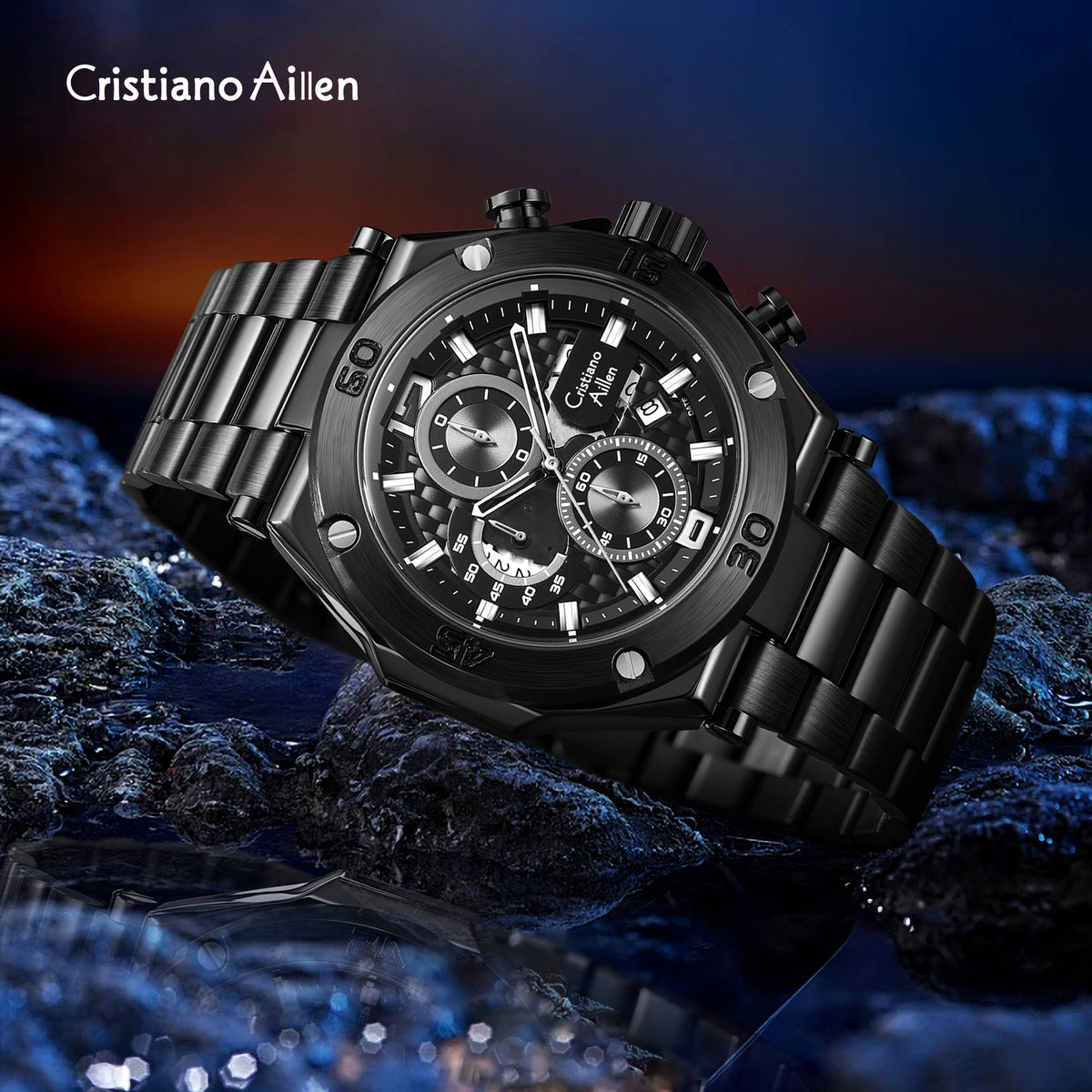 Oversized Luxury Waterproof Chrono Watch For Men - 9839