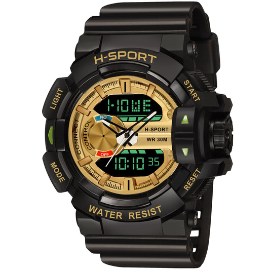 Digital Analog Men Sports Watch Waterproof Watch - 9010