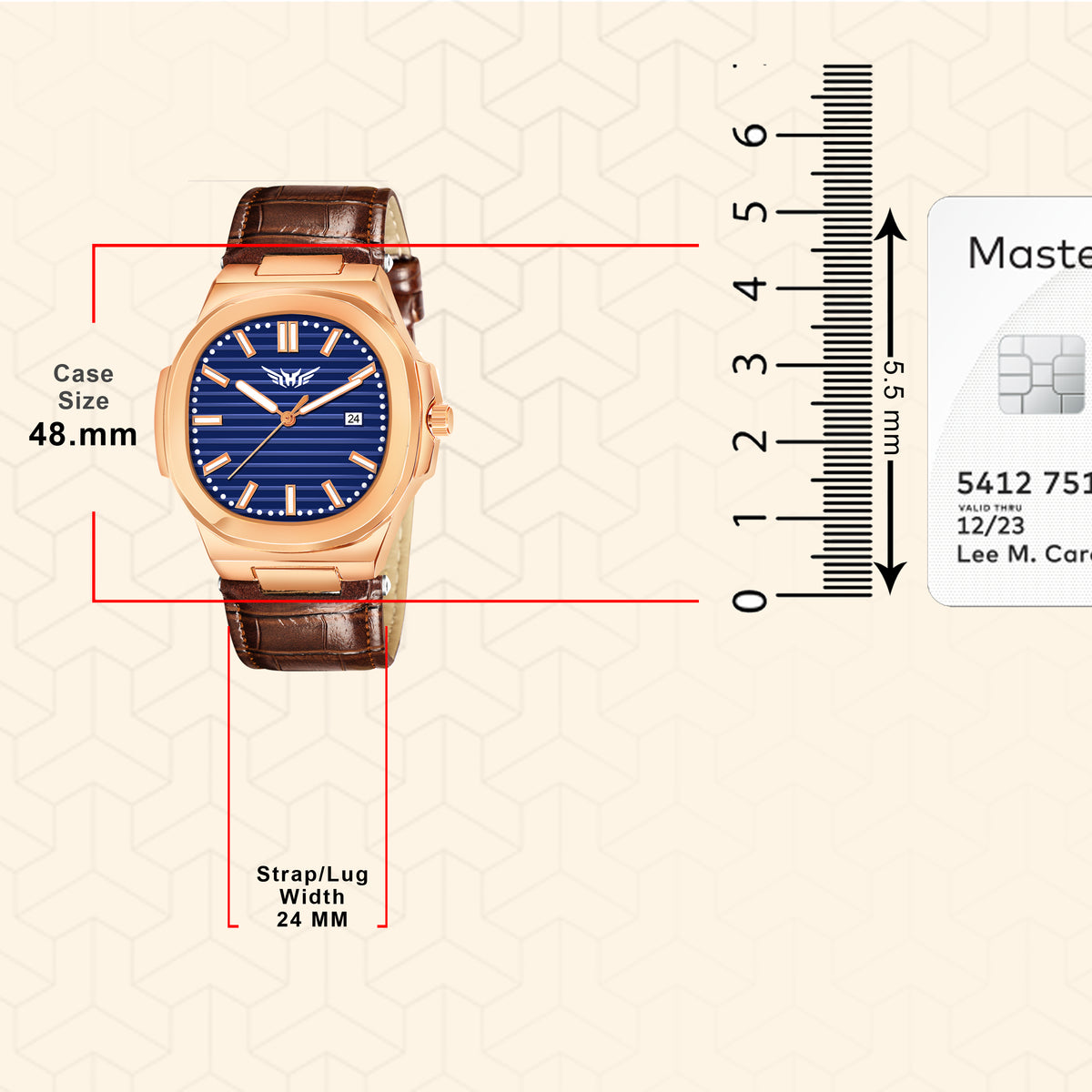 Analog Genuine Leather With Date Watch For Men - 3100
