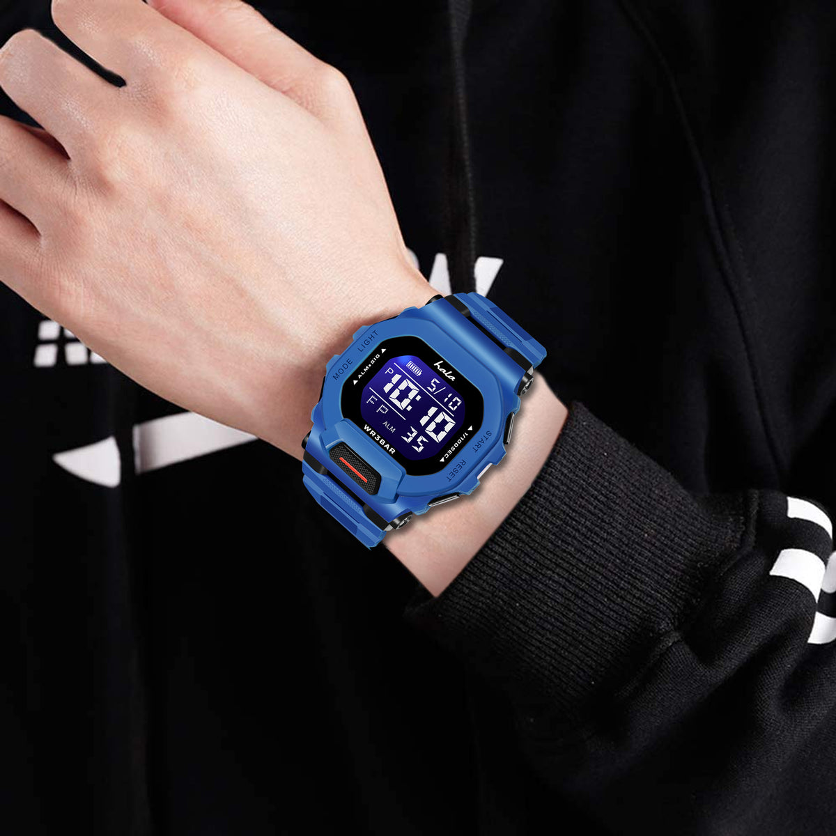 Premium Multi Function Hybrid Square Dial Watch - 1035