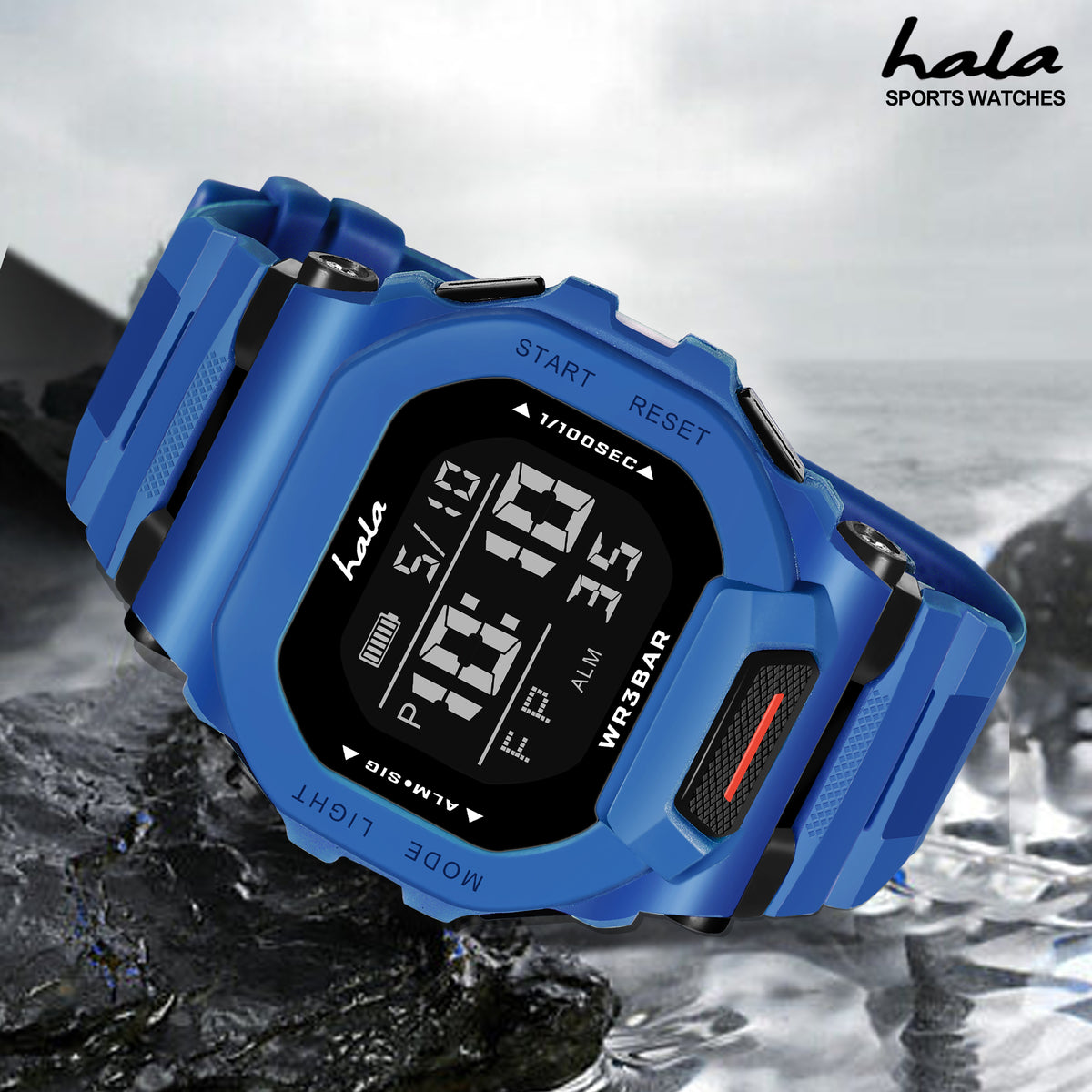 Premium Multi Function Hybrid Square Dial Watch - 1035