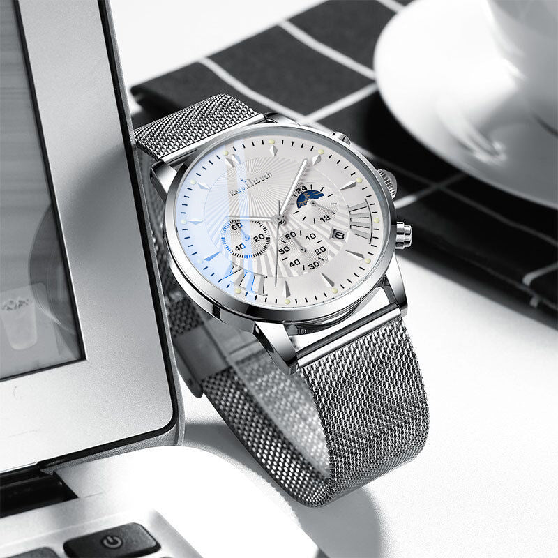 Keep In Touch Premium Analog KnT-1021 Quartz Watch for Men with Mesh Stainless Steel
