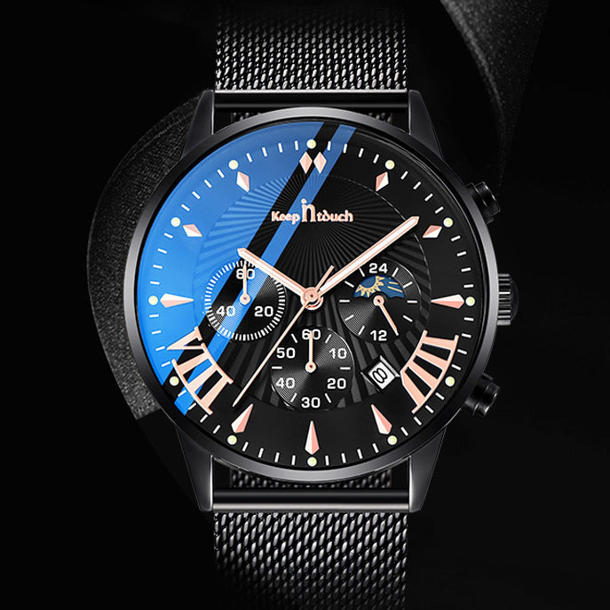 Keep In Touch Premium Analog KnT-1021 Quartz Watch for Men with Mesh Stainless Steel