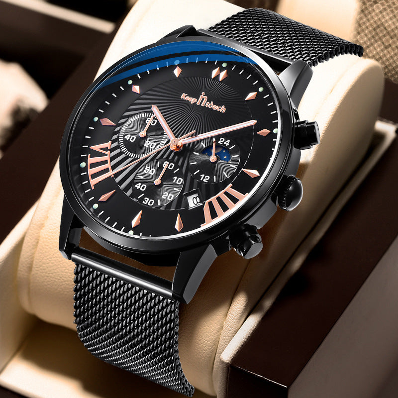 Keep In Touch Premium Analog KnT-1021 Quartz Watch for Men with Mesh Stainless Steel