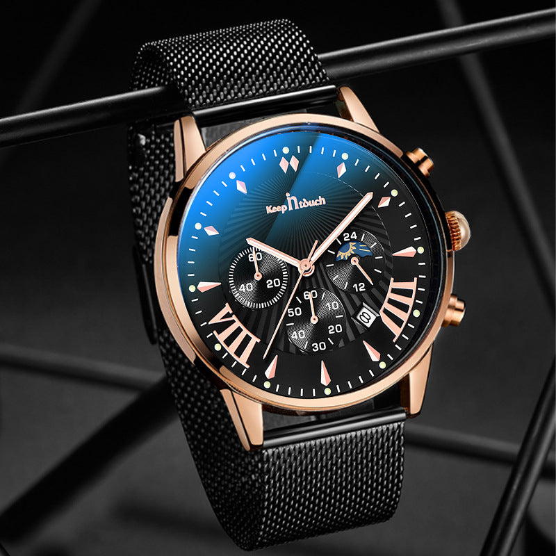 Keep In Touch Premium Analog KnT-1021 Quartz Watch for Men with Mesh Stainless Steel