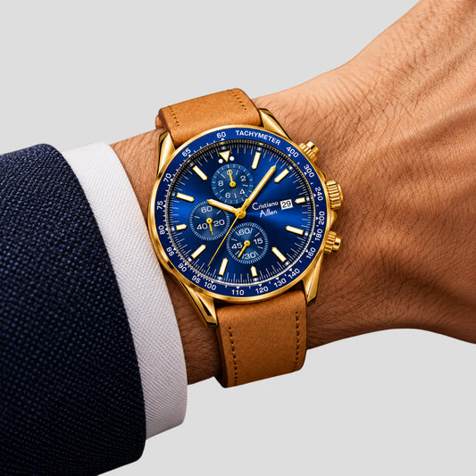 CA-1028 Leather Chronograph Watch