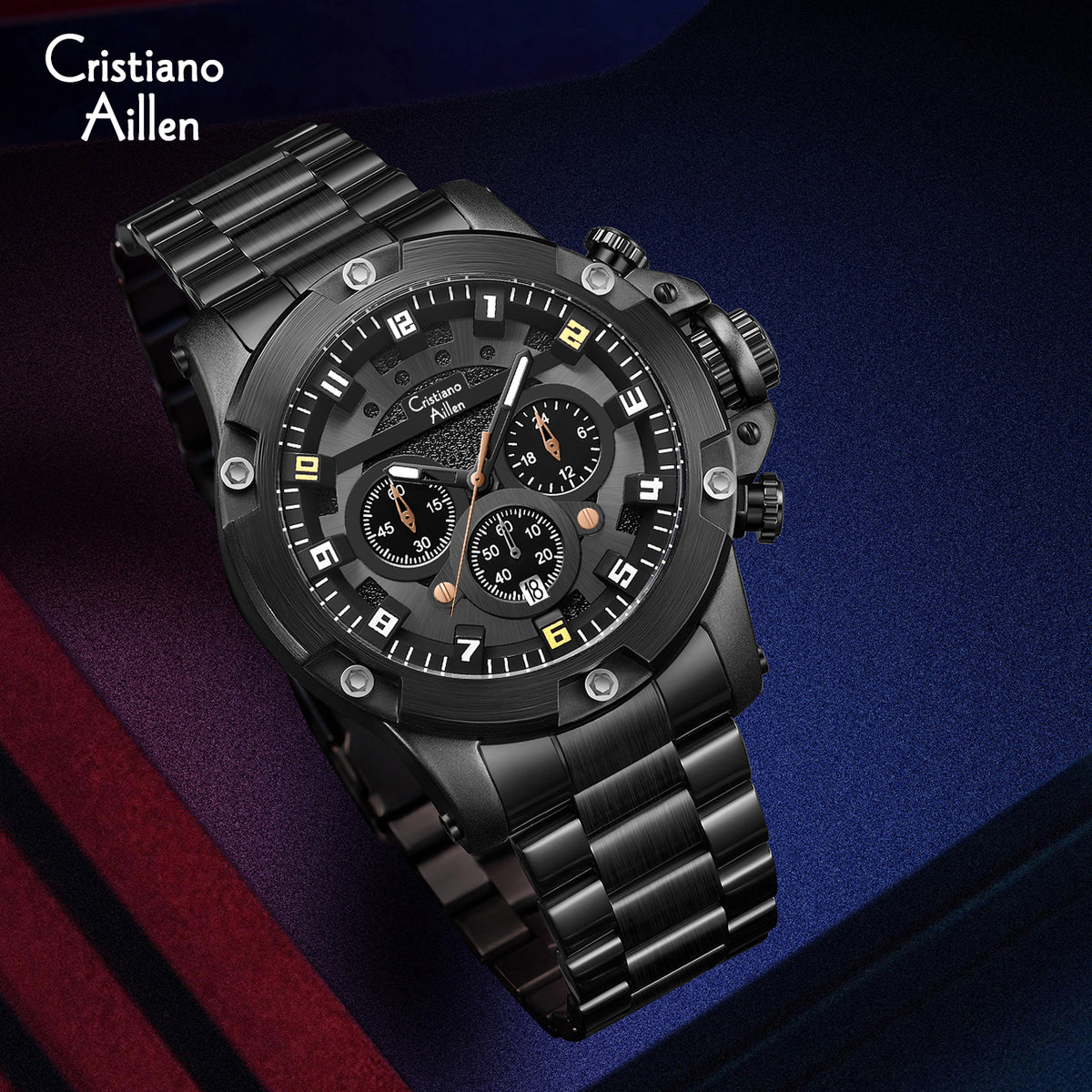 Multifunction Luxury Business Chrono Date Watch For Men - 9838