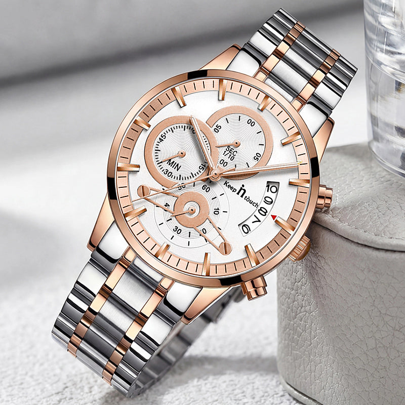Keep n Touch Premium Moonphase Chronograph Series - For Men KnT-1025 Stainless Steel-Watch