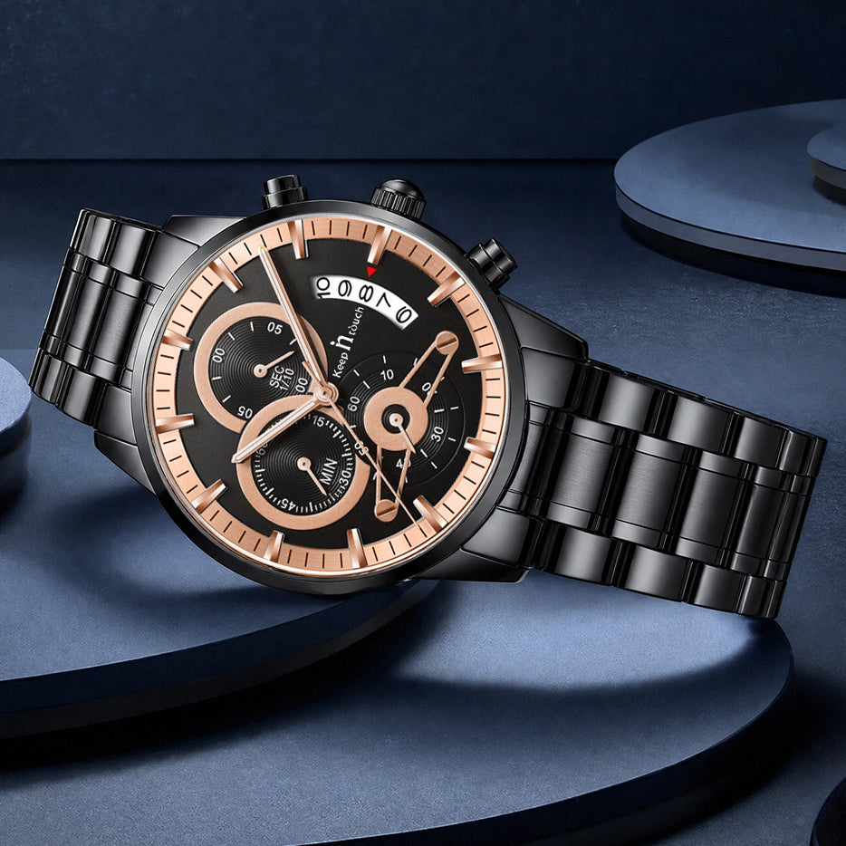 Keep n Touch Premium Moonphase Chronograph Series - For Men KnT-1025 Stainless Steel-Watch