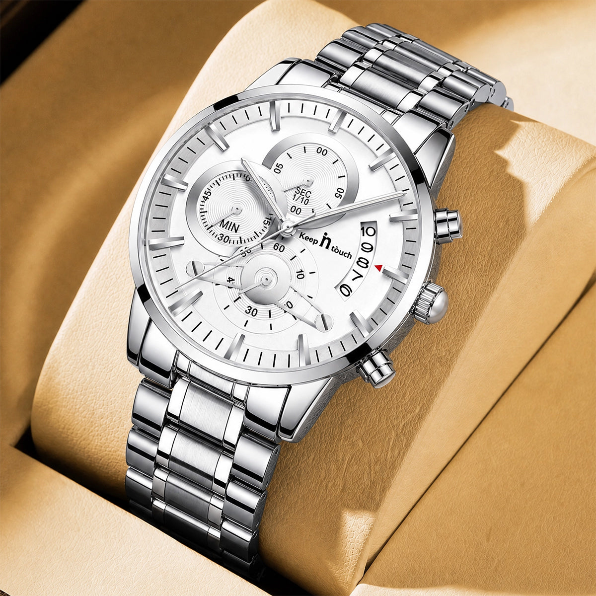 Keep n Touch Premium Moonphase Chronograph Series - For Men KnT-1025 Stainless Steel-Watch