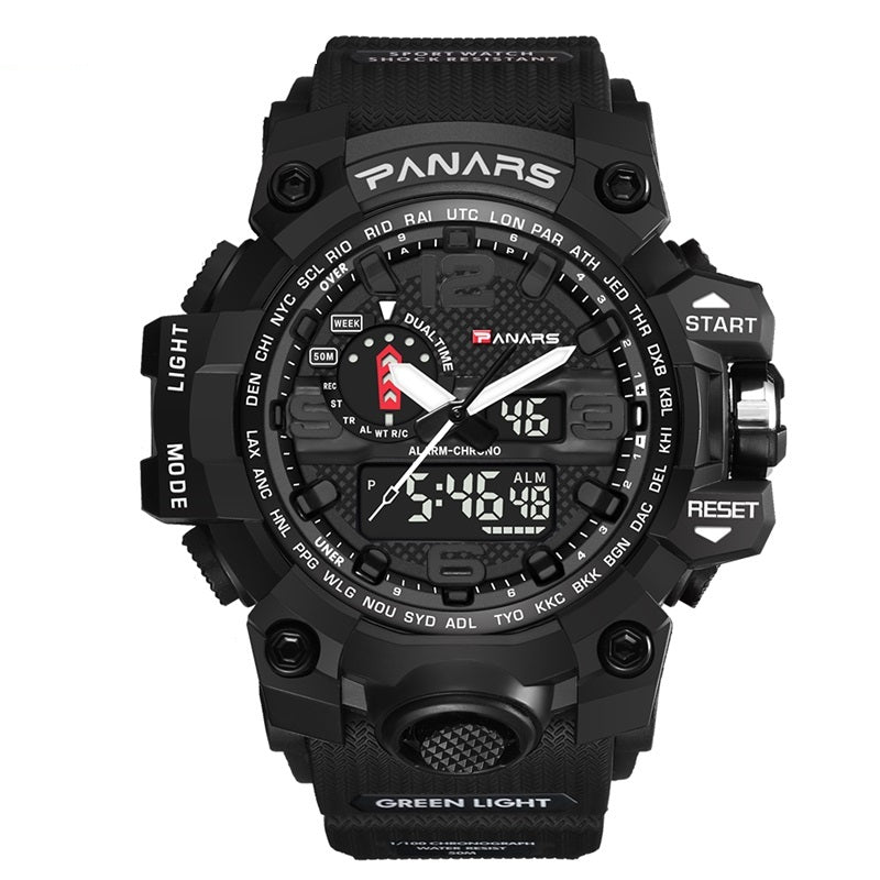 Quartz Movement Multi-Functional Dual Time Sports Watch - 8202