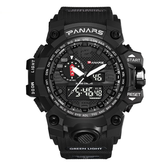 Quartz Movement Multi-Functional Dual Time Sports Watch - 8202