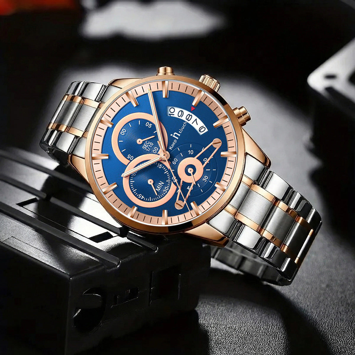 Keep n Touch Premium Moonphase Chronograph Series - For Men KnT-1025 Stainless Steel-Watch