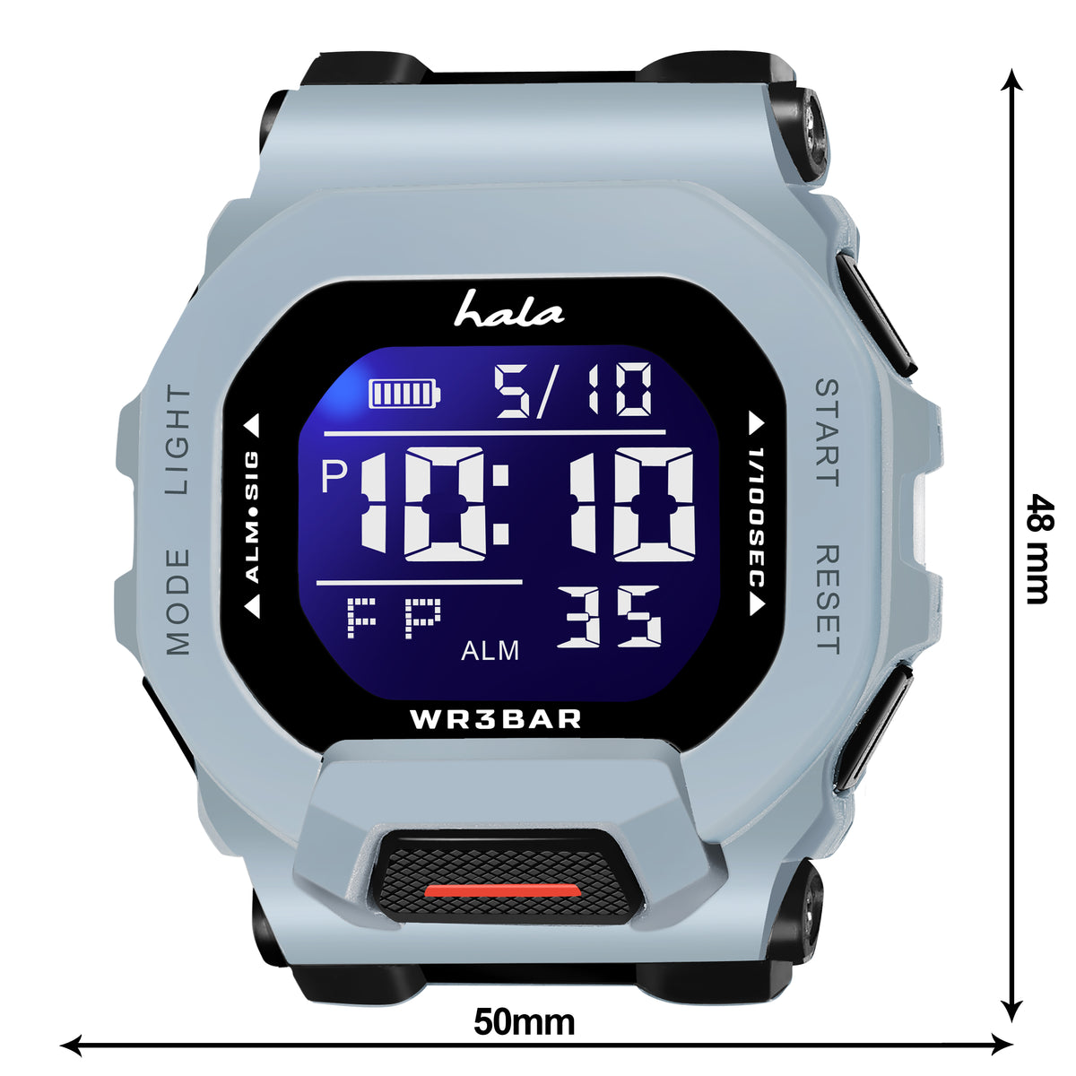 Premium Multi Function Hybrid Square Dial Watch - 1035