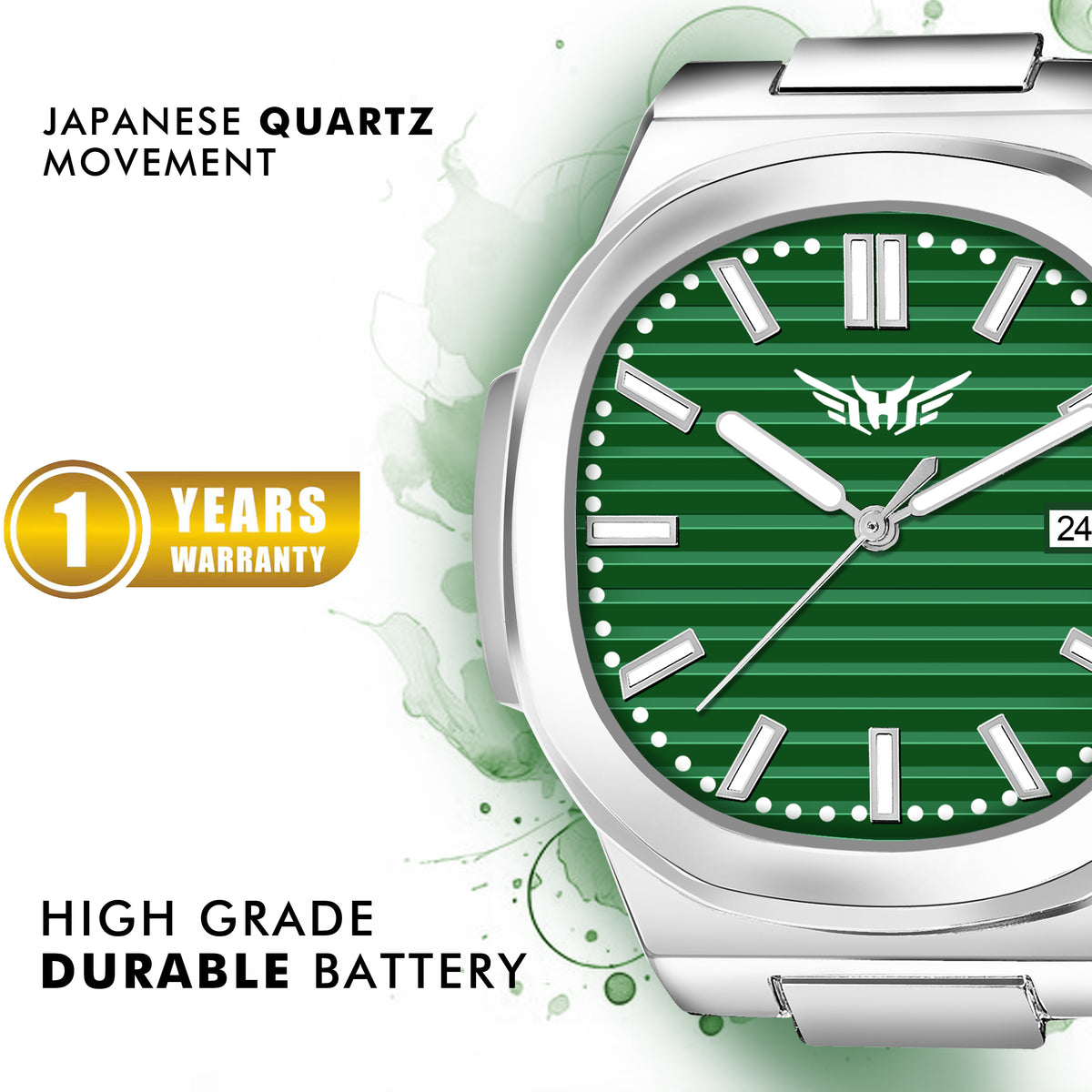 Analog Genuine Leather With Date Watch For Men - 3100