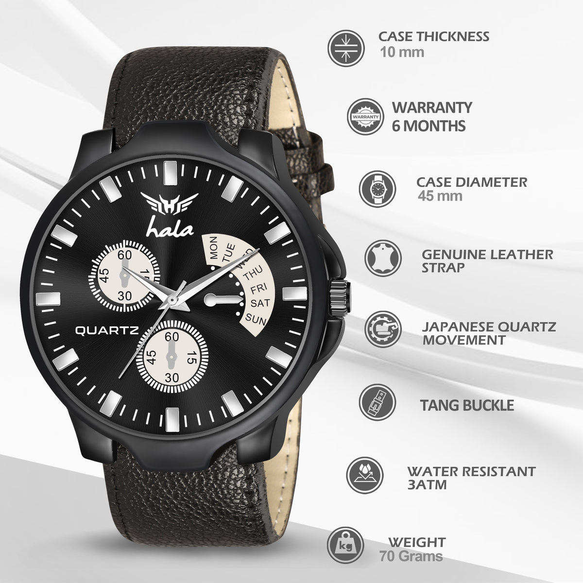 Elite Gents With Self Adjustable chronograph Watch - 1041