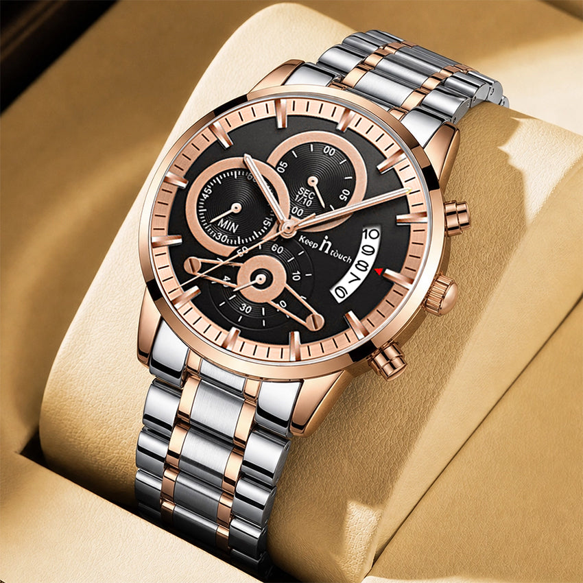 Keep n Touch Premium Moonphase Chronograph Series - For Men KnT-1025 Stainless Steel-Watch