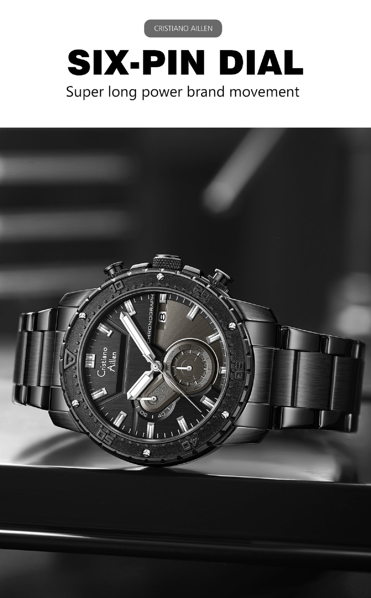 Multifunction Luxury Chrono with Date Business Watch - 8900