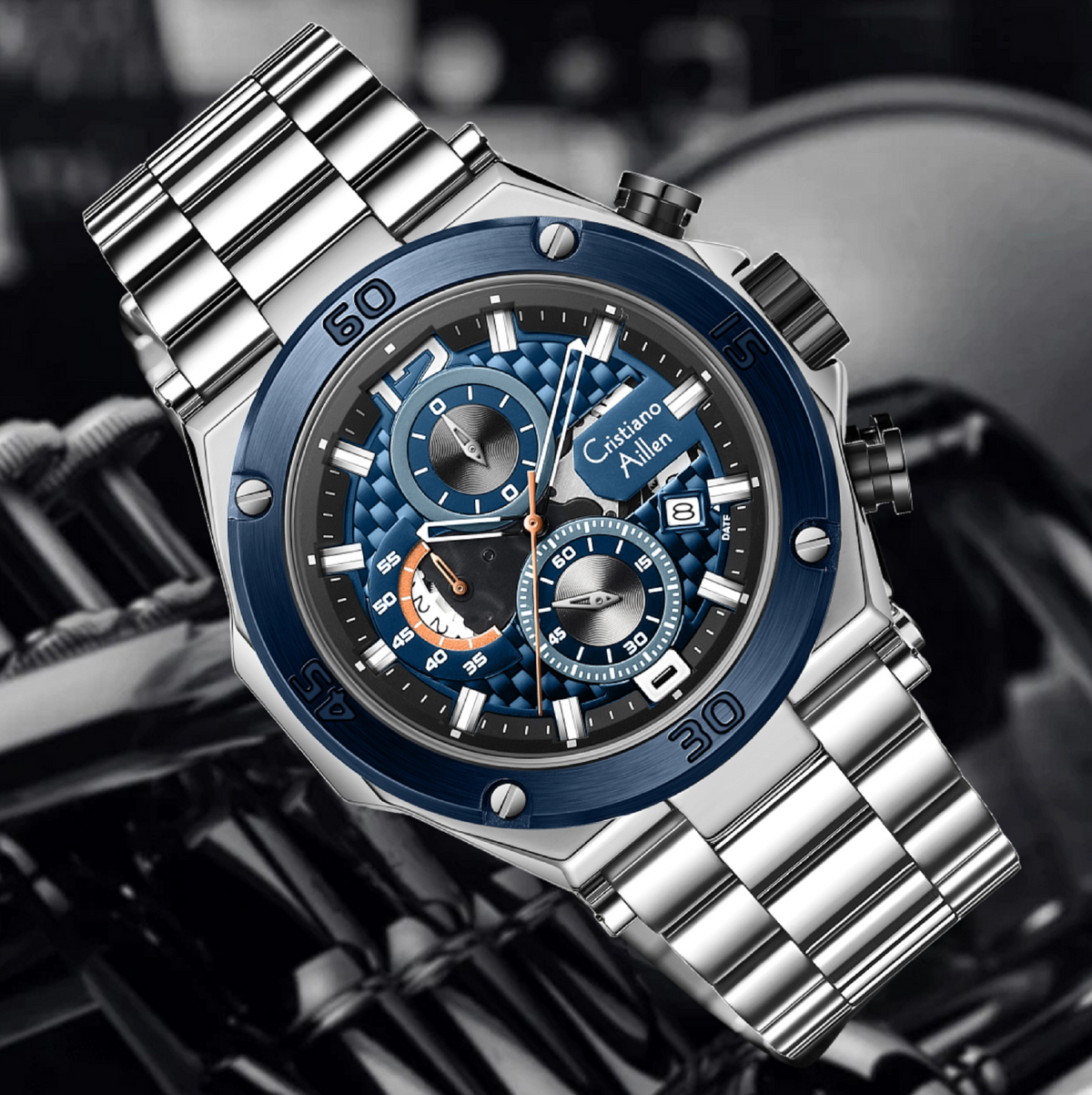 Oversized Luxury Waterproof Chrono Watch For Men - 9839