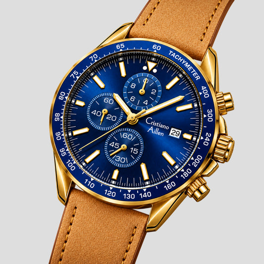 CA-1028 Leather Chronograph Watch