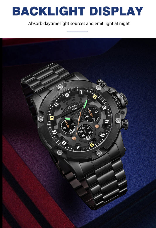 Multifunction Luxury Business Chrono Date Watch For Men - 9838