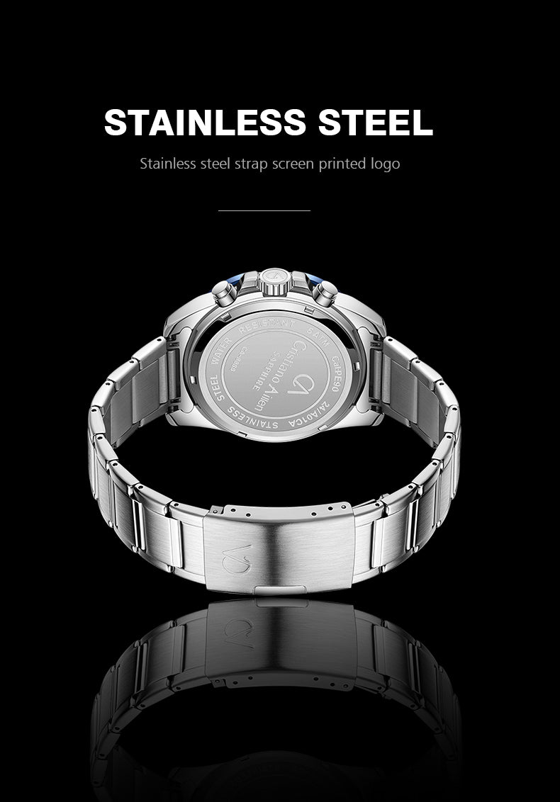 Luxury Waterproof Chrono Oversized Watch - 8888