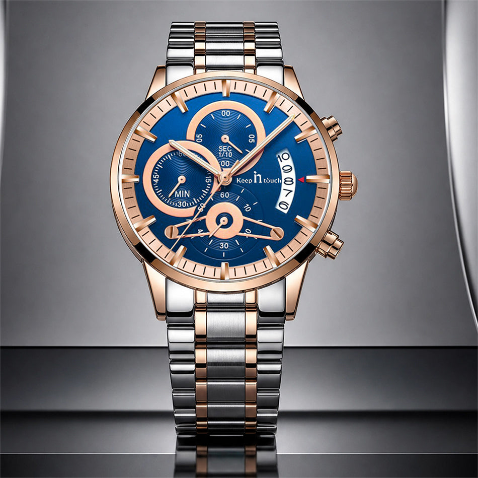 Keep n Touch Premium Moonphase Chronograph Series - For Men KnT-1025 Stainless Steel-Watch
