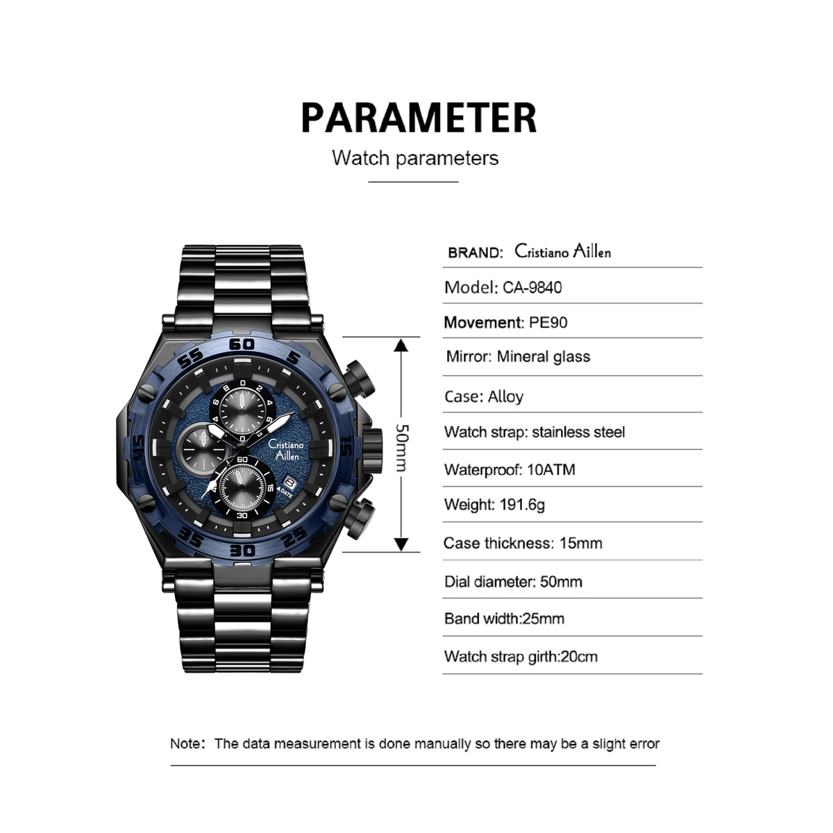Luxury Business Multifunction Chrono Watch For Men - 9840