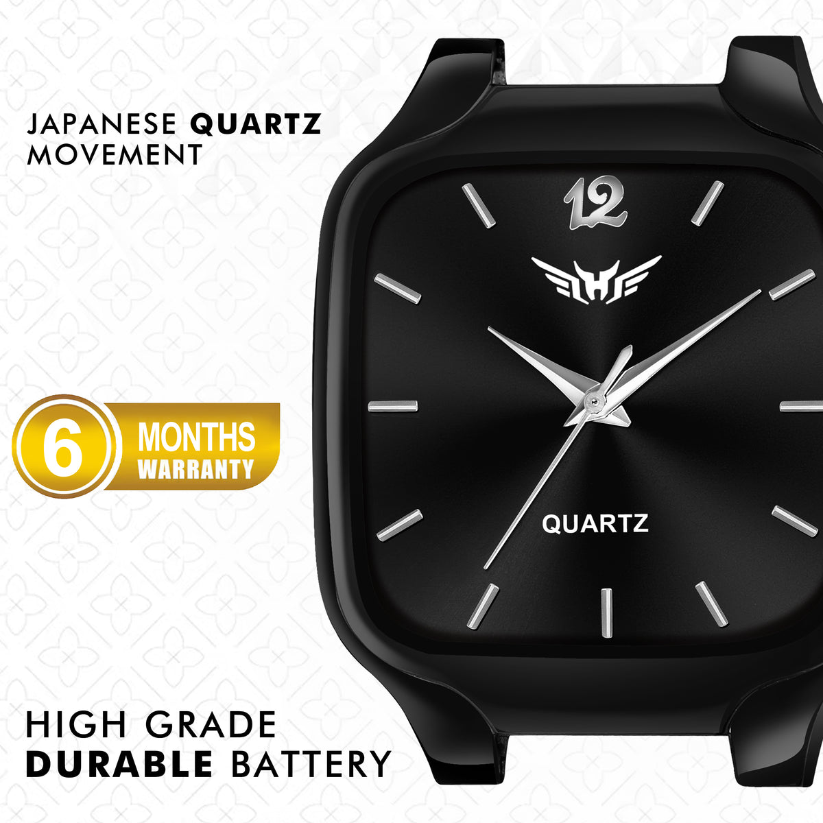 Premium Quality Square Stainless Steel Watch For Men - 8186