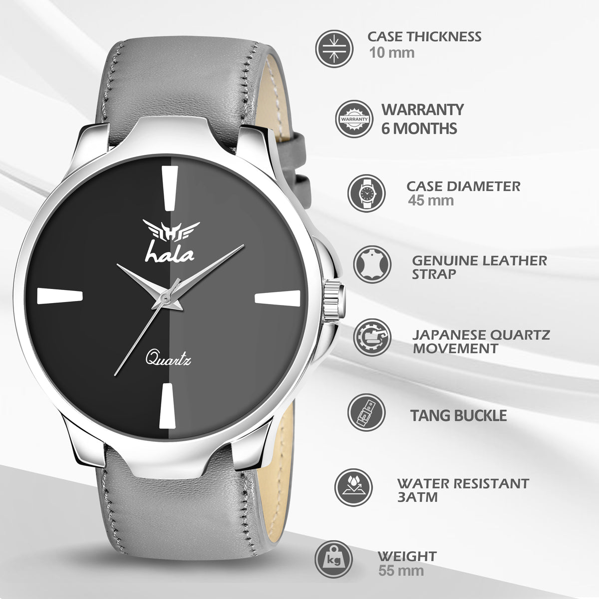 Stylish Minimalist Genuine Leather Analog Watch - 1046