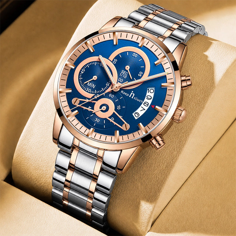 Keep n Touch Premium Moonphase Chronograph Series - For Men KnT-1025 Stainless Steel-Watch