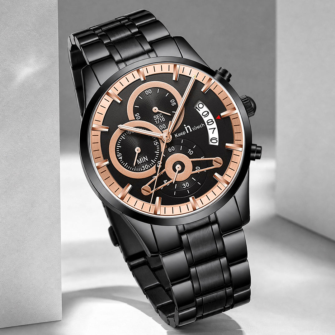 Keep n Touch Premium Moonphase Chronograph Series - For Men KnT-1025 Stainless Steel-Watch