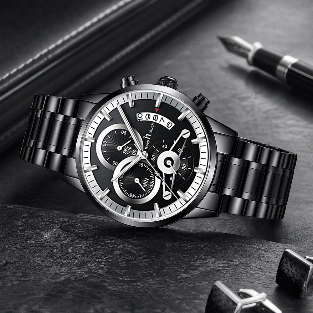 Keep n Touch Premium Moonphase Chronograph Series - For Men KnT-1025 Stainless Steel-Watch