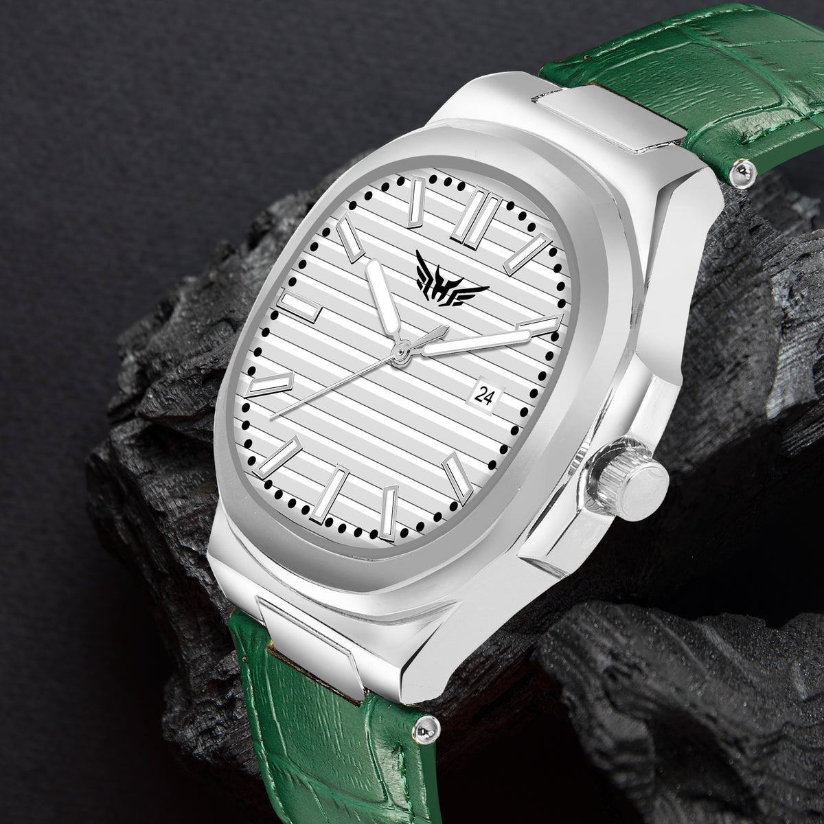 Analog Genuine Leather With Date Watch For Men - 3100