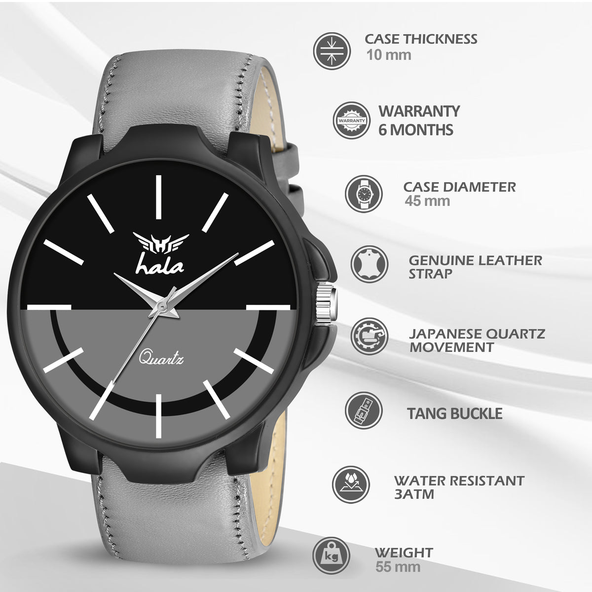 Stylish Premium Genuine Leather Analog Watch - 1047
